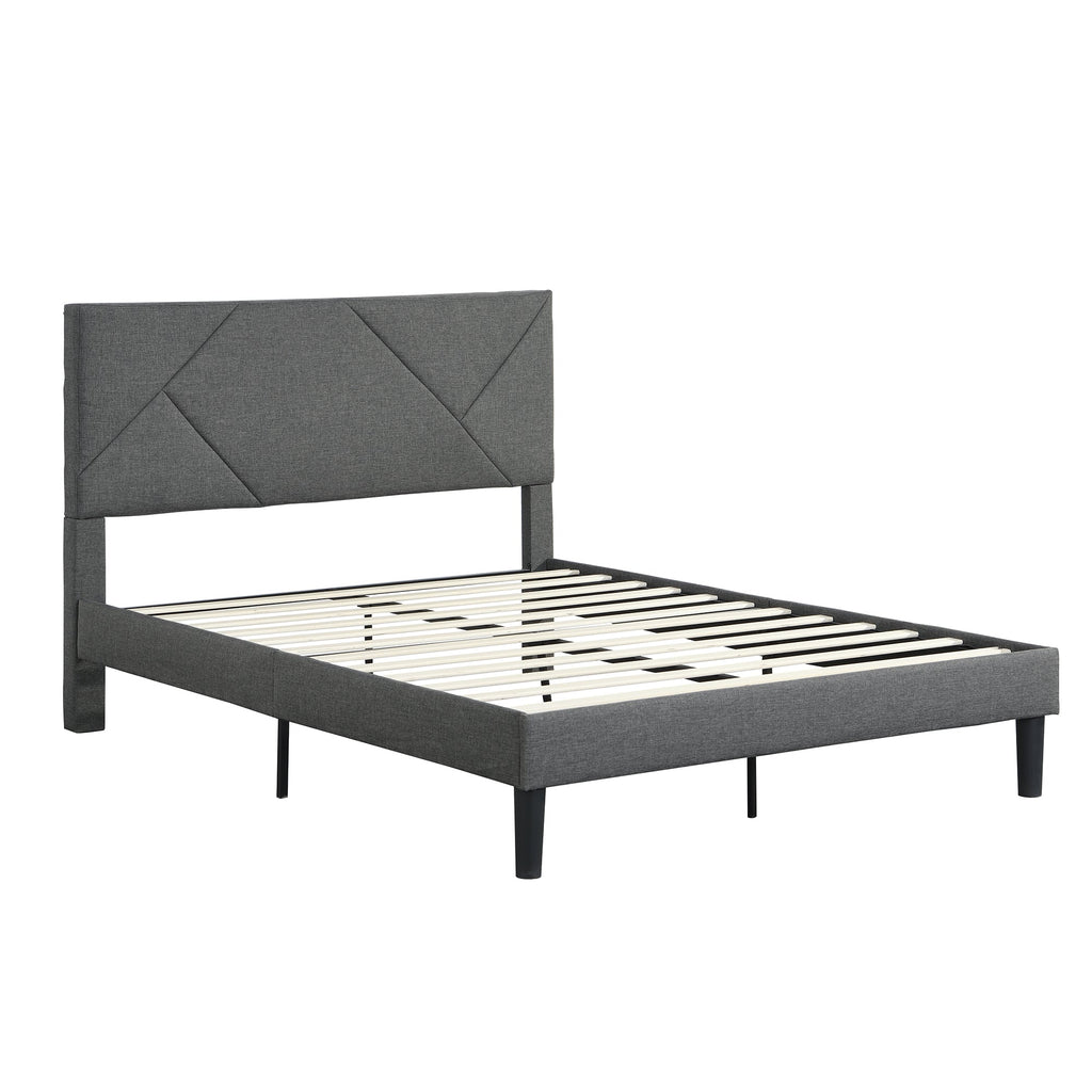 Full Size Upholstered Platform Bed Frame with Headboard