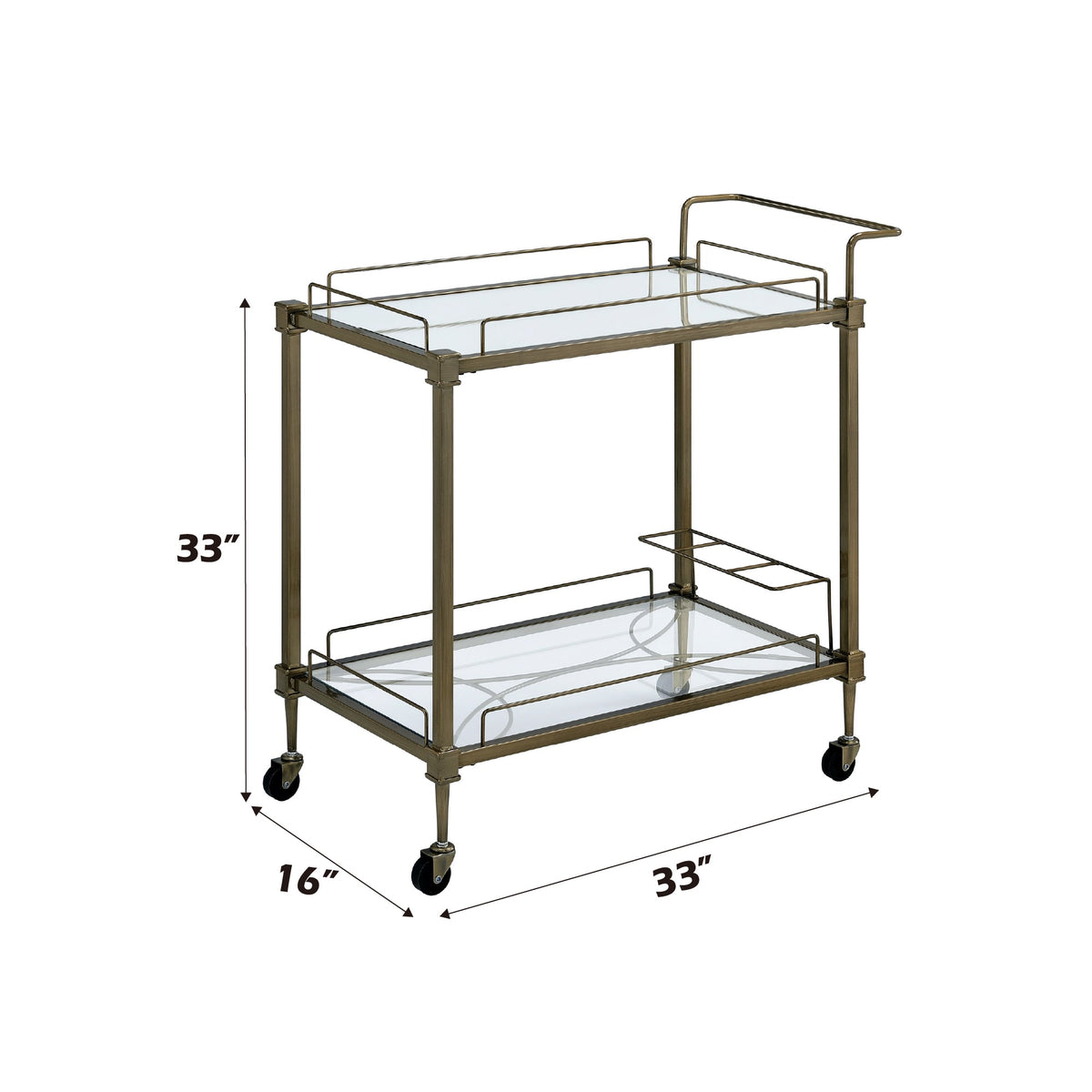 Aditya Mirrored & Antique Kitchen Cart