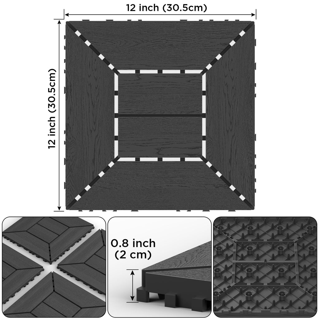 12 Inch Interlocking Deck Tiles