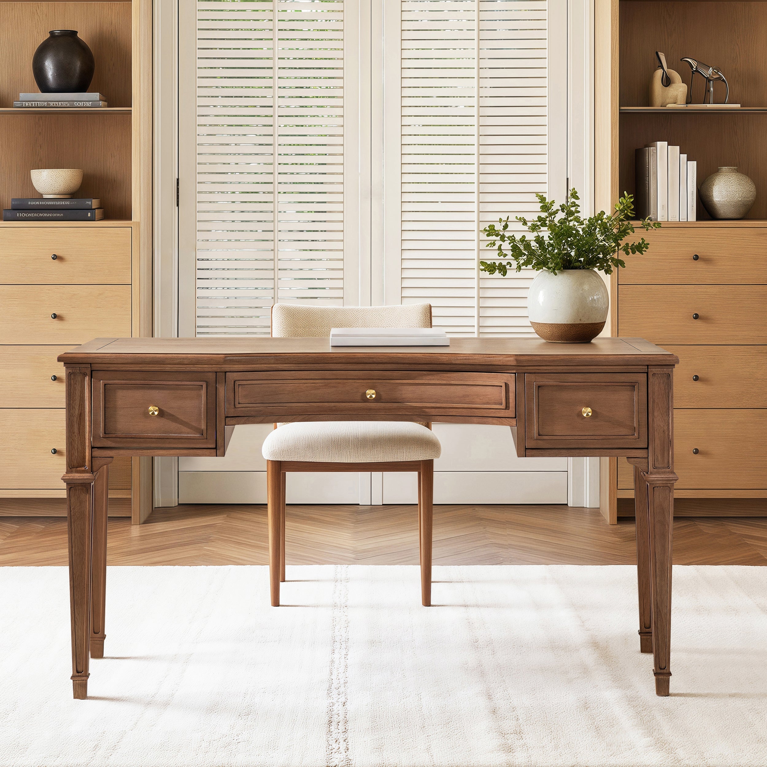 Dauphin 55" 3-Drawer Wood Executive Desk
