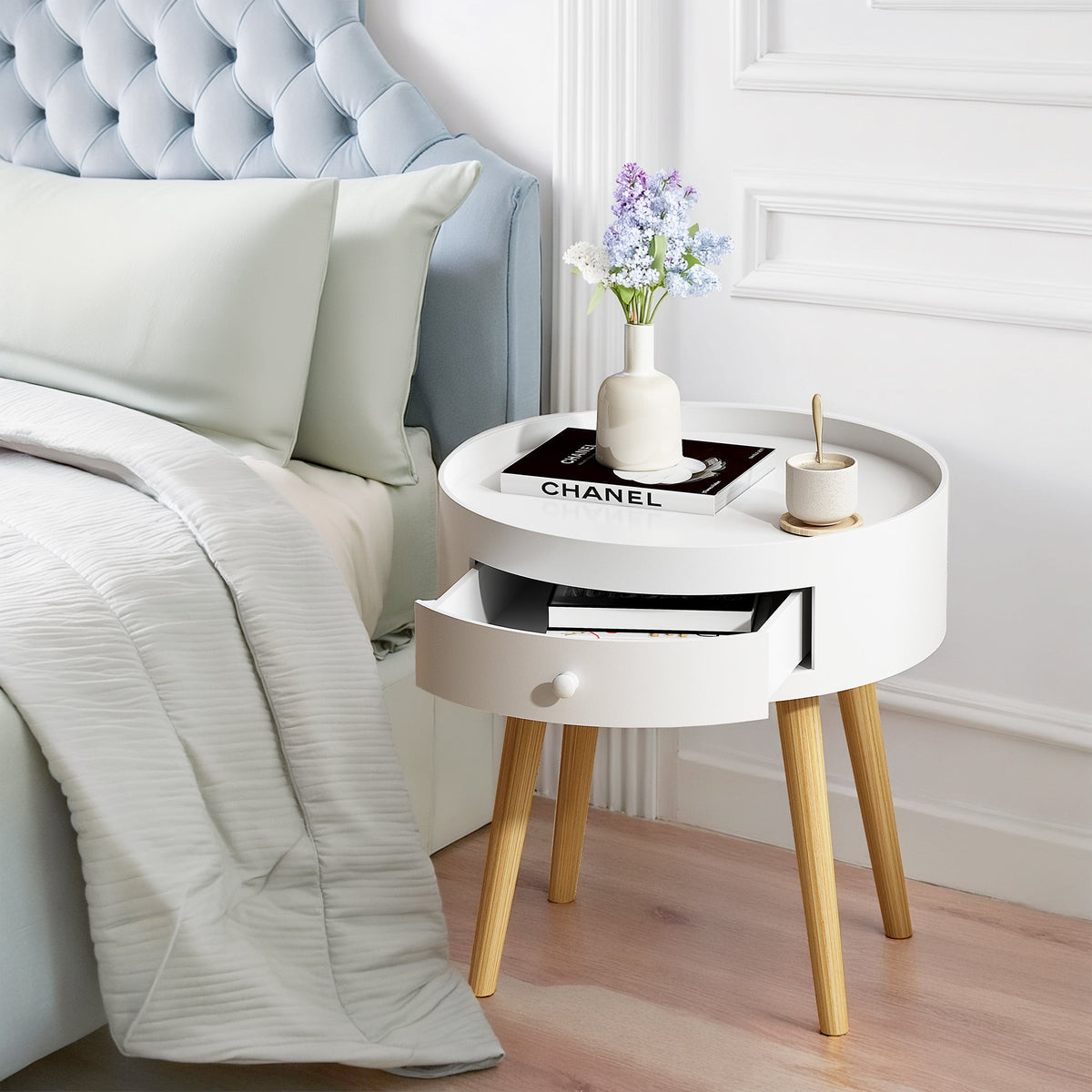18"H Nightstand with Storage Drawer