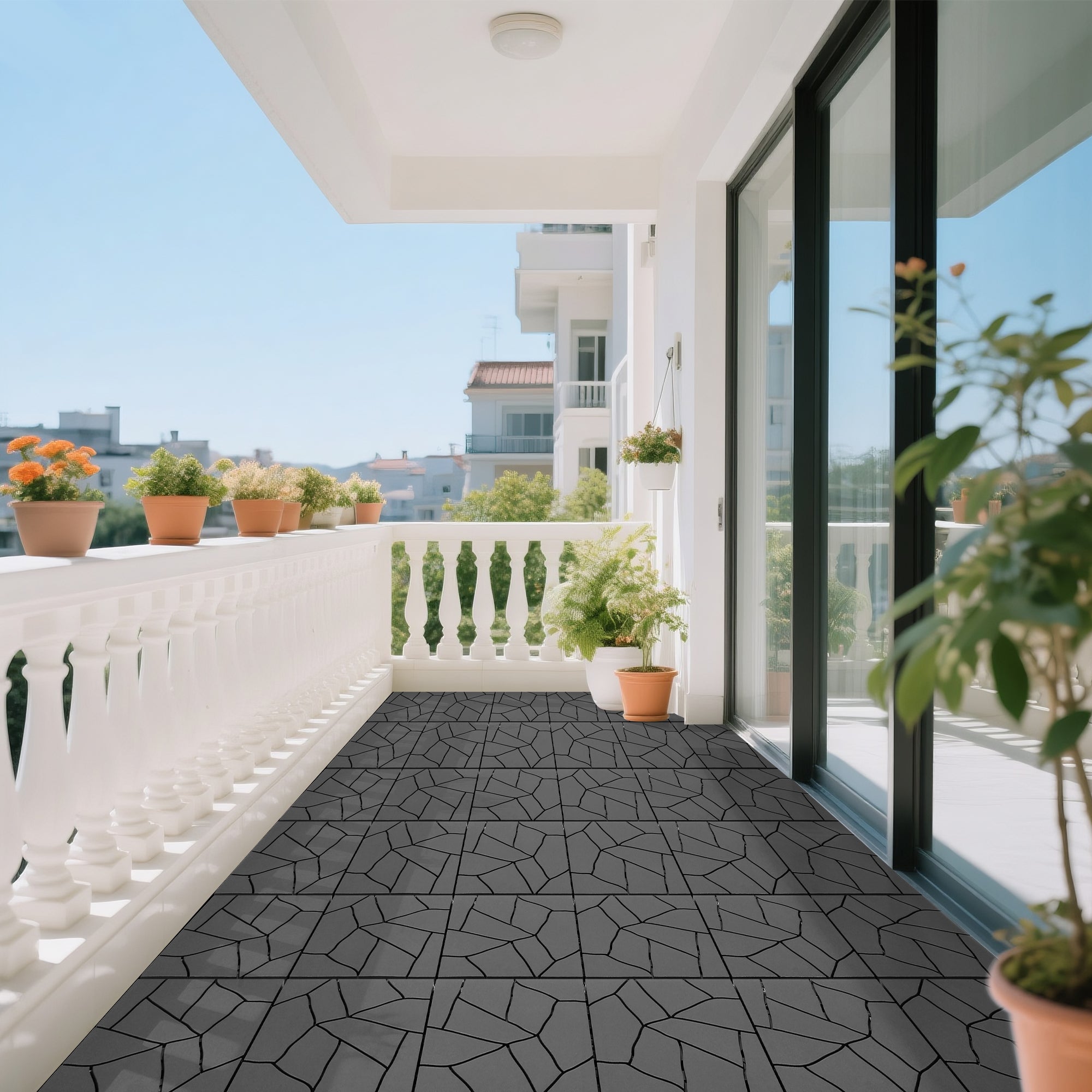 Stone Style 12" Patio Deck Tiles