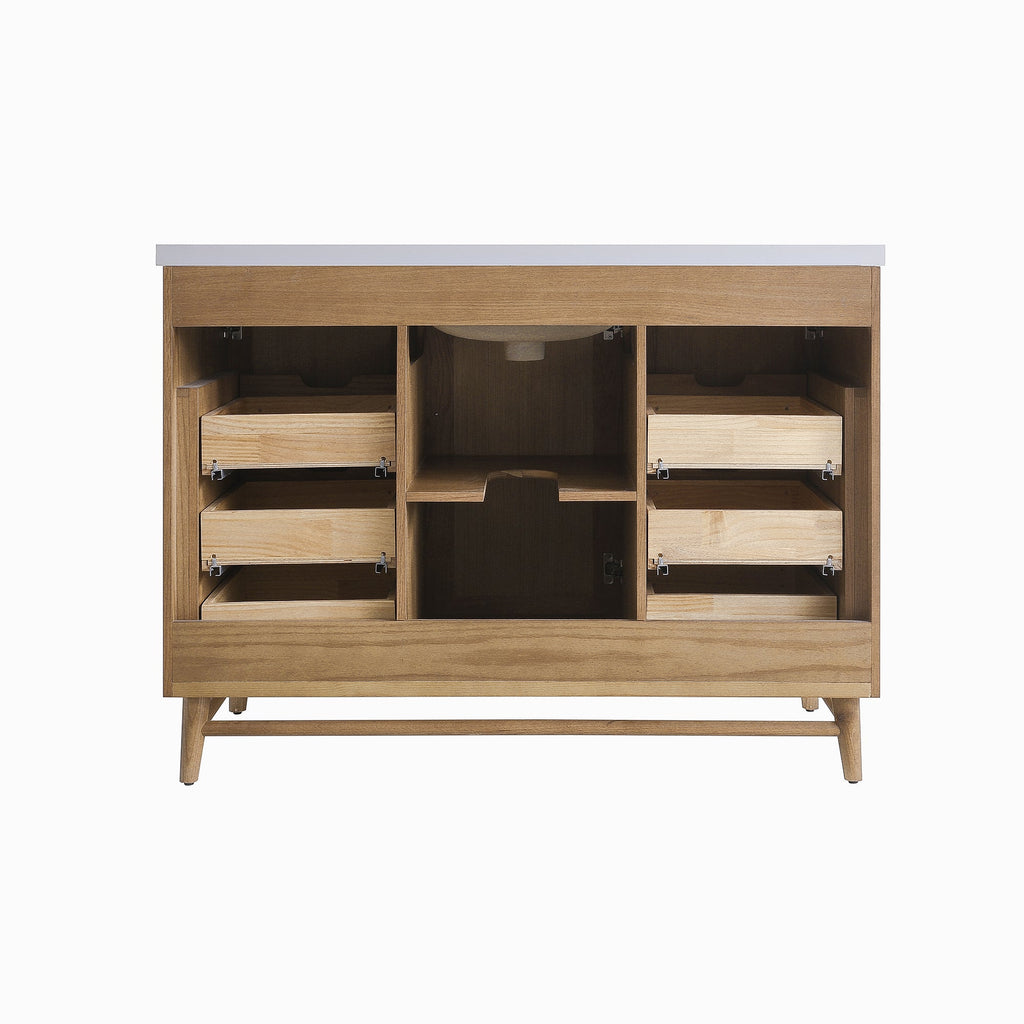 48'' Freestanding Single Sink Light Coffee Bathroom Vanity