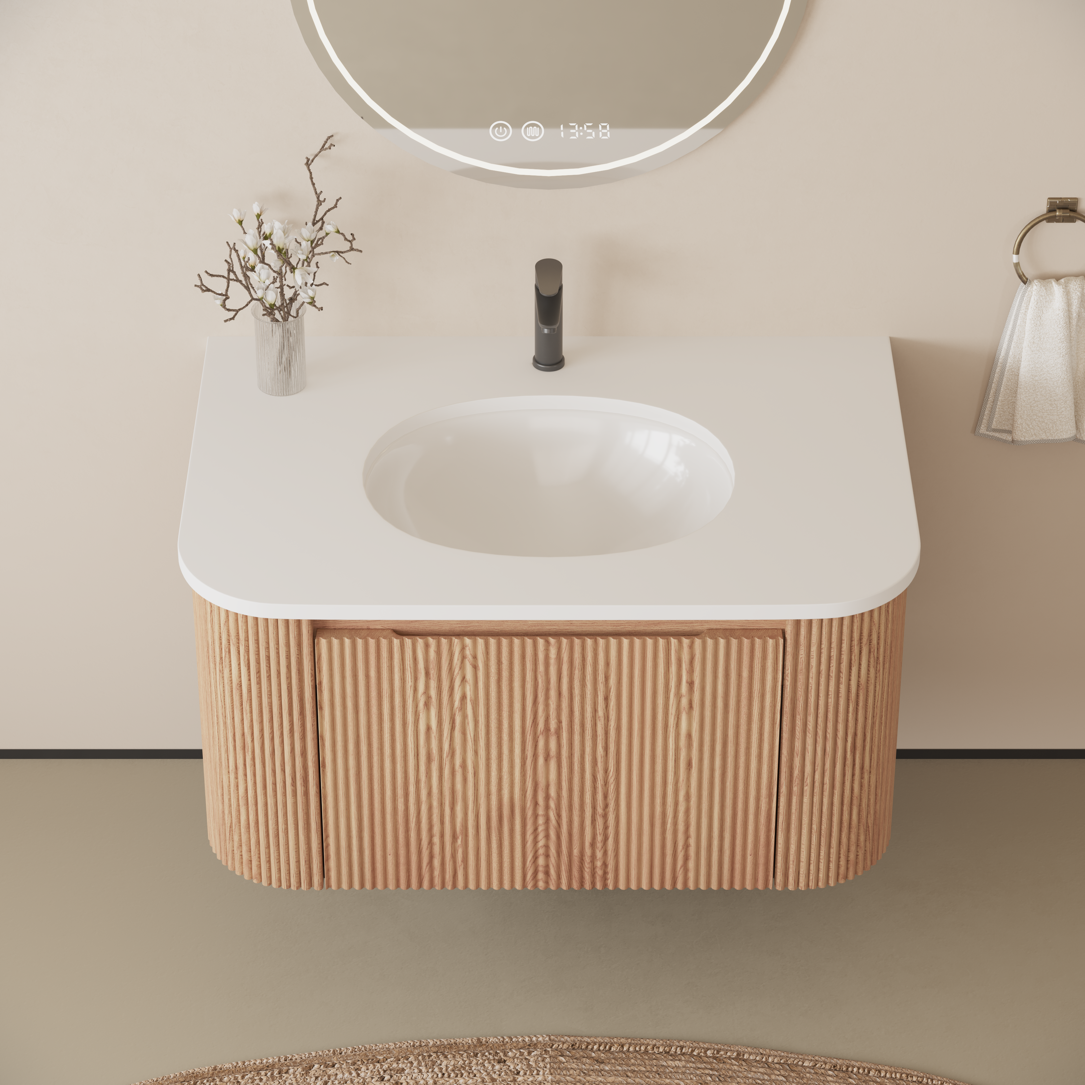 Arcora 30 Inch Wall Mounted Bathroom Vanity with Sink