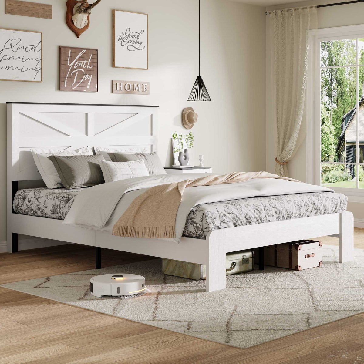 King Bed Frame with Headboard