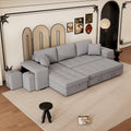 104.5" Pull Out Sleeper Sofa Reversible L-Shape Sectional Couch