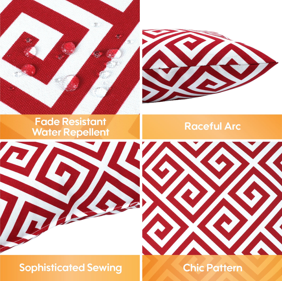 2 Pack Outdoor Throw Pillows, Waterproof & Fade-Resistant