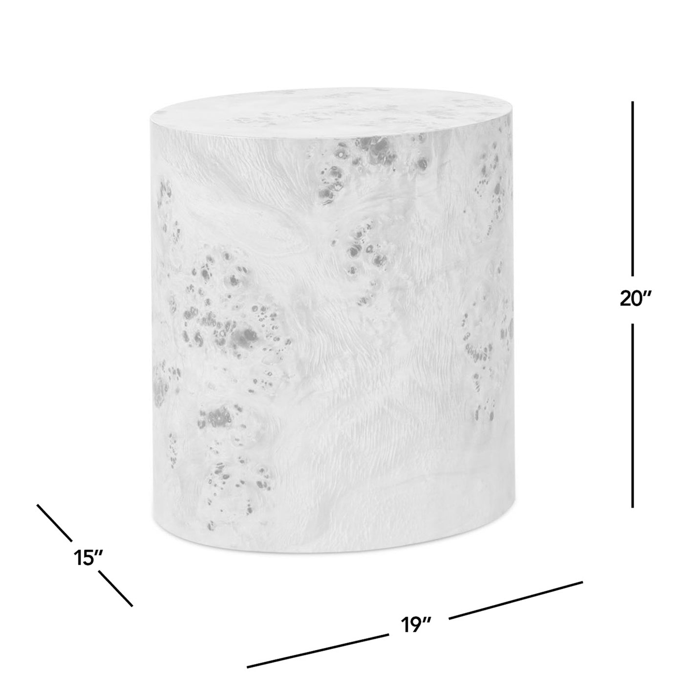 Nebula 20" Accent Oval Pillar Side Table