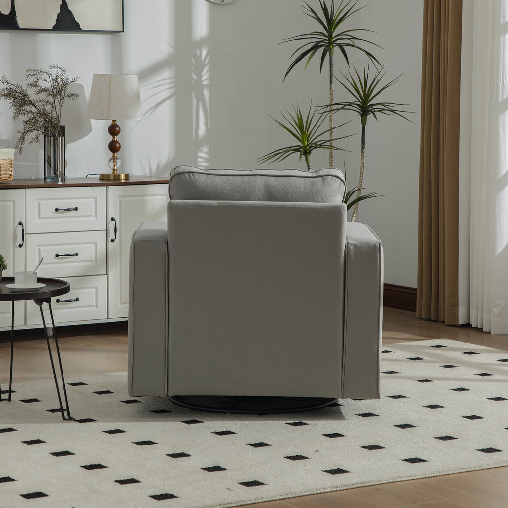 33.6" Upholstered 360° Swivel Armchair with Hidden Storage