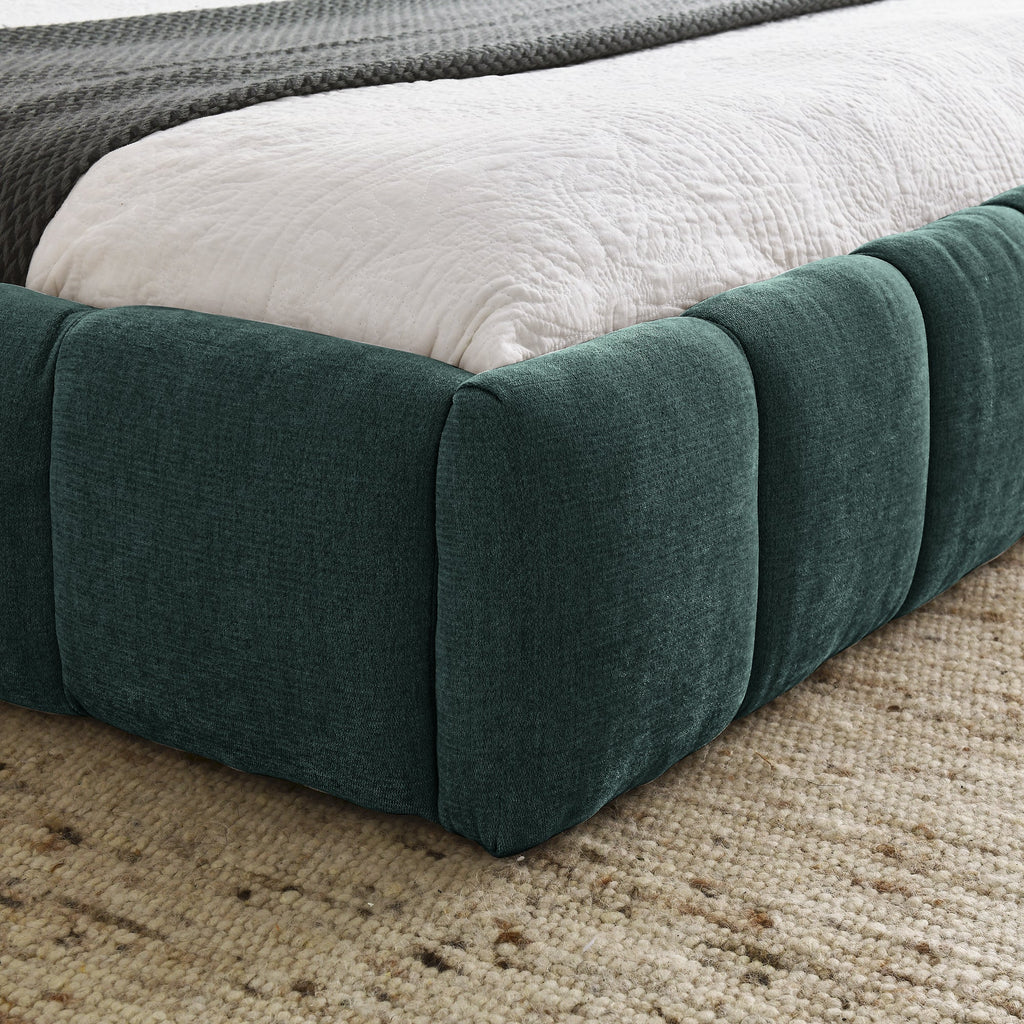 Queen Size Upholstered Bed Frame with Thick Fabric