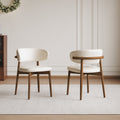 Mid-Century Modern Wood Feet Dining Chair Set of 2