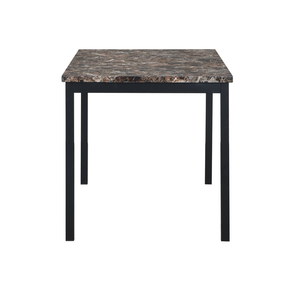 Furniture 5 Piece Metal Dinette Set with Faux Marble Top