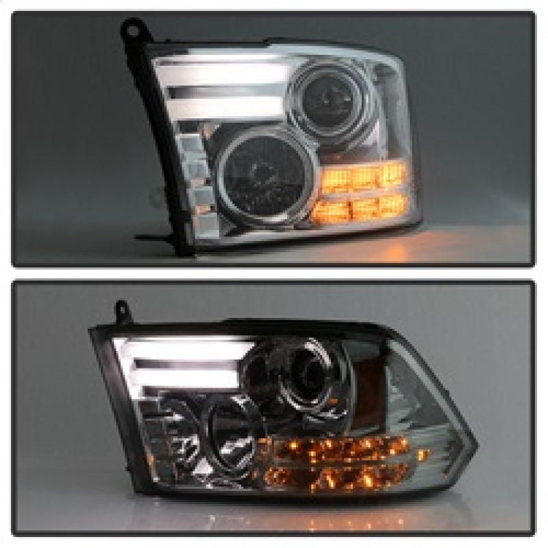 Spyder Dodge Ram 09-12 Projector Headlights Light Bar DRL Smoke PRO-YD-DR09-LBDRL-SM 5081742