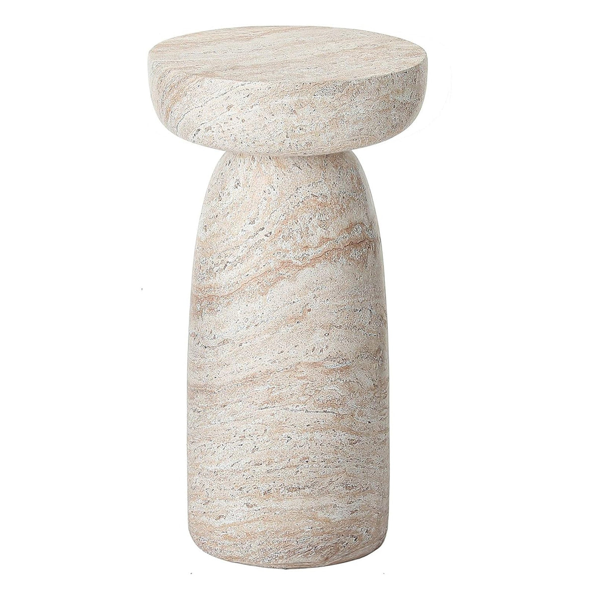 Natural Stone Grain Mushroom Shape Side Table