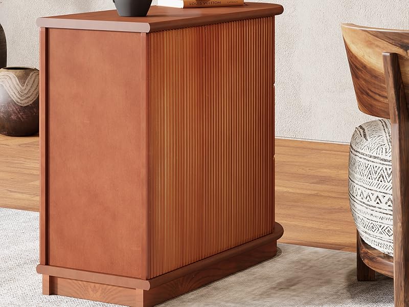 10.8" Solid Wood 3-Drawer Narrow End Table