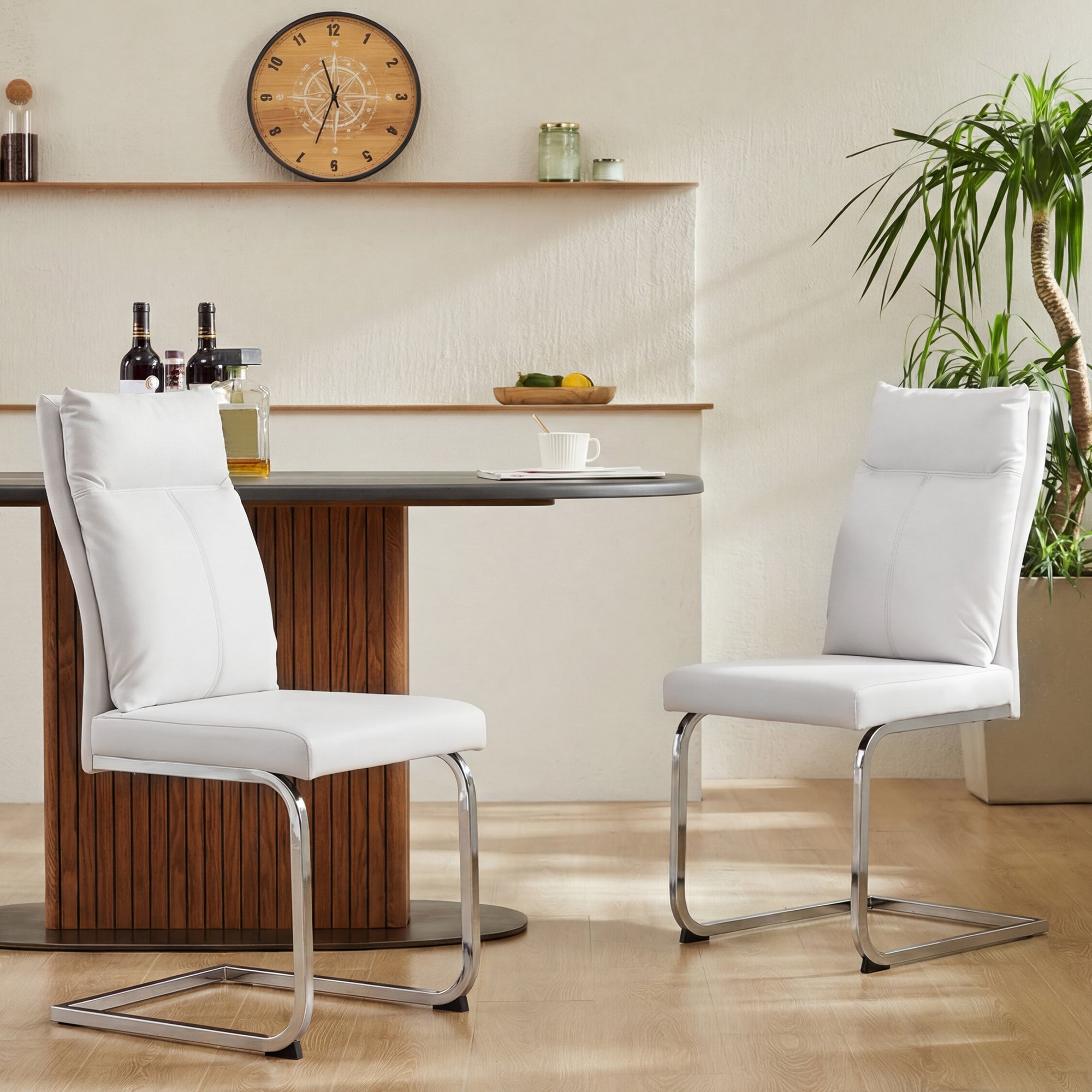 Modern Leather Imitation Dining Chair Set (2 Pieces)