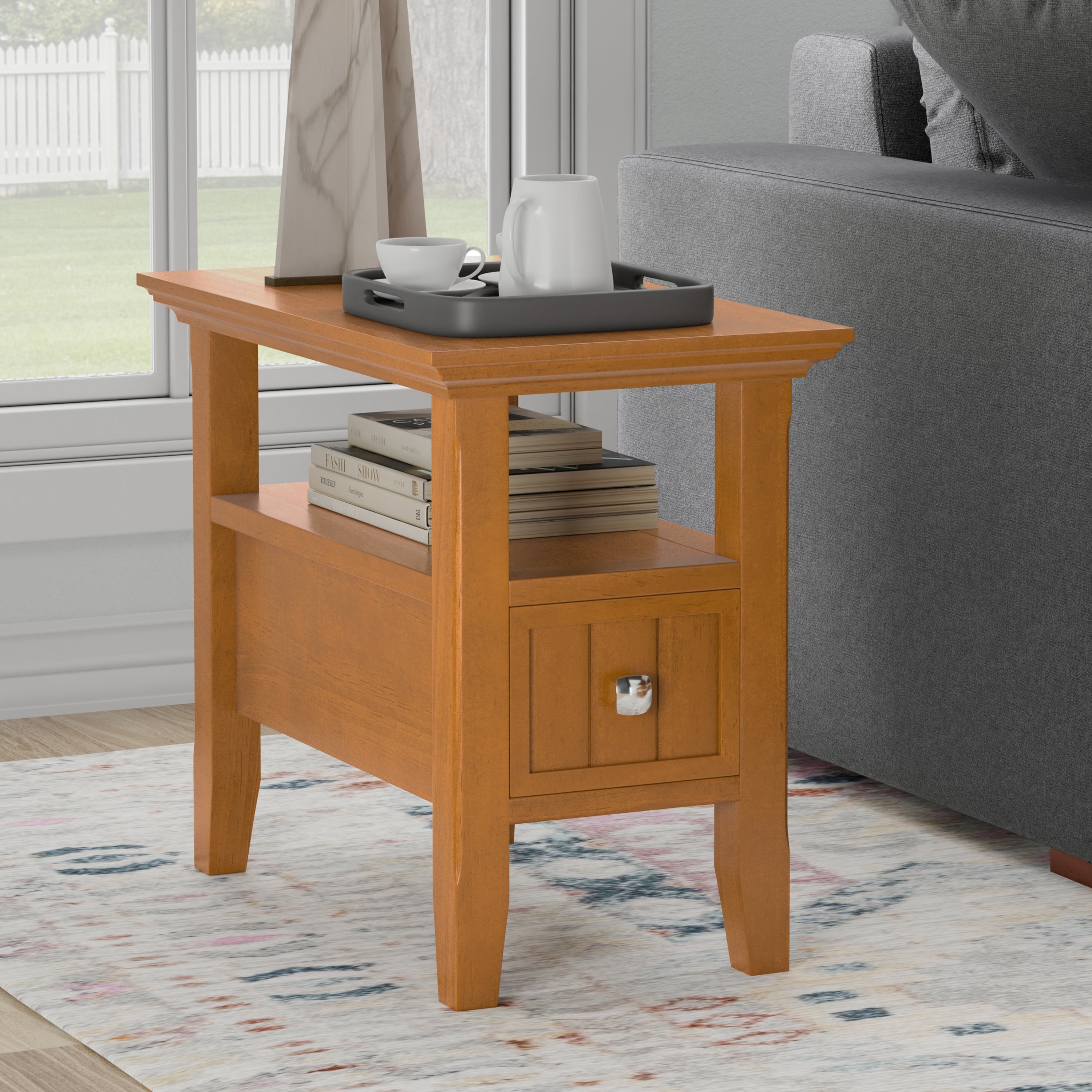 Acadian Narrow Side Table with Drawer