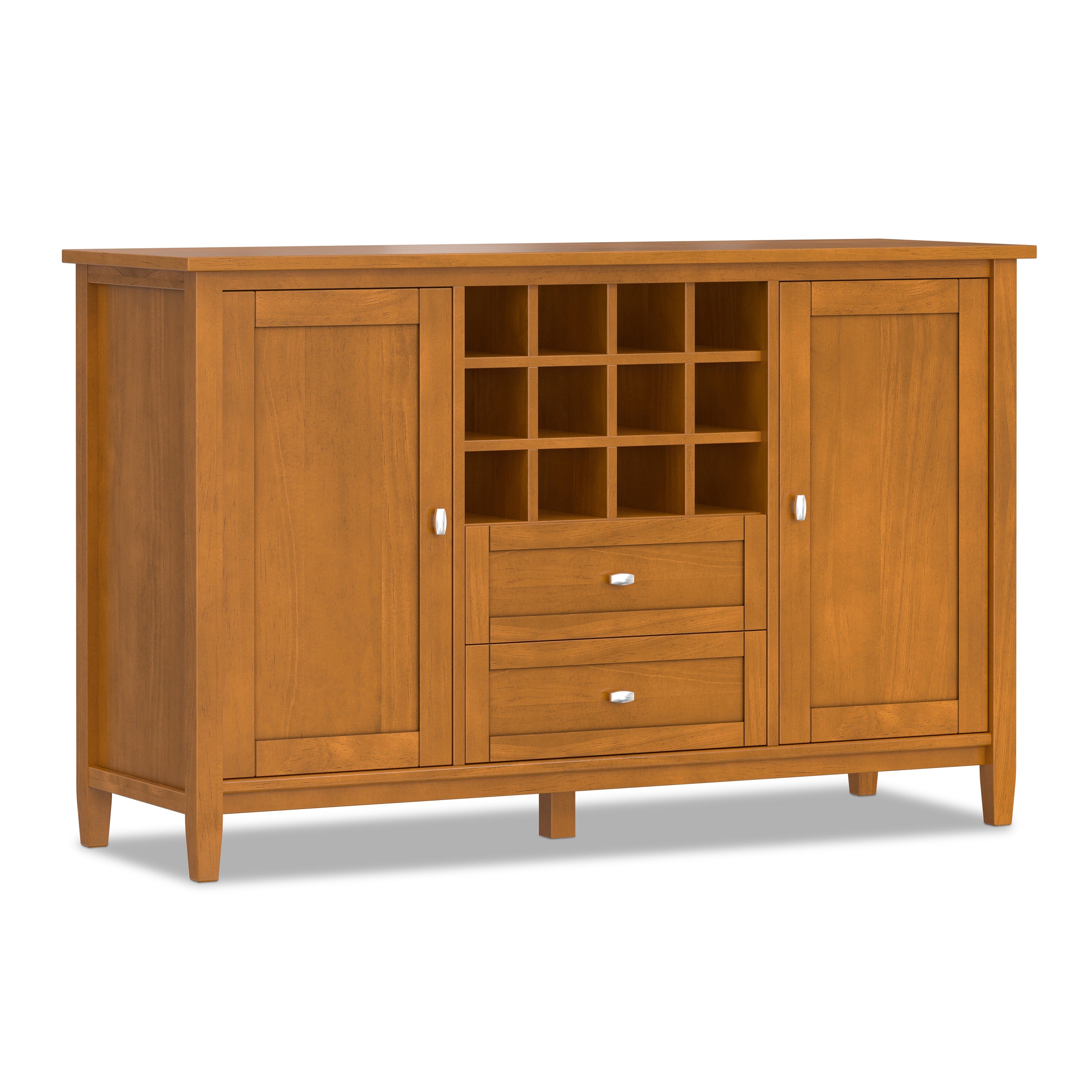 Warm Shaker Storage Cabinet with Wine Rack