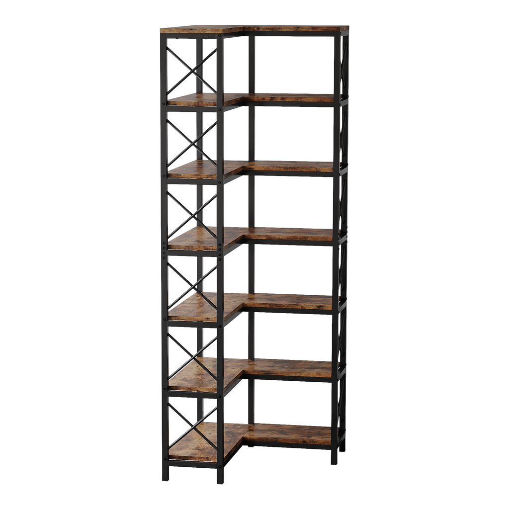 79.53" Tall 7-Tier Large Corner Bookshelf