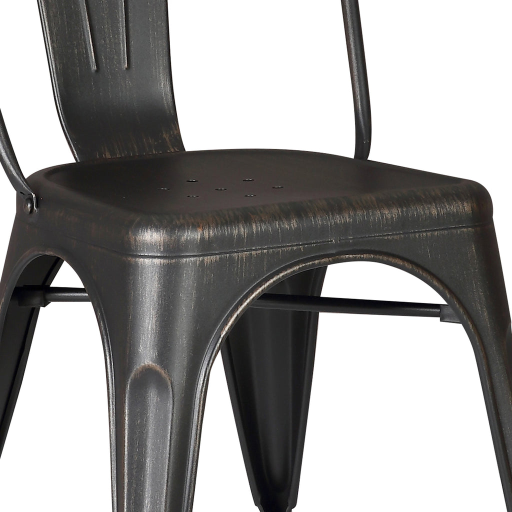 Set of 4 Stackable Metal Dining Chairs
