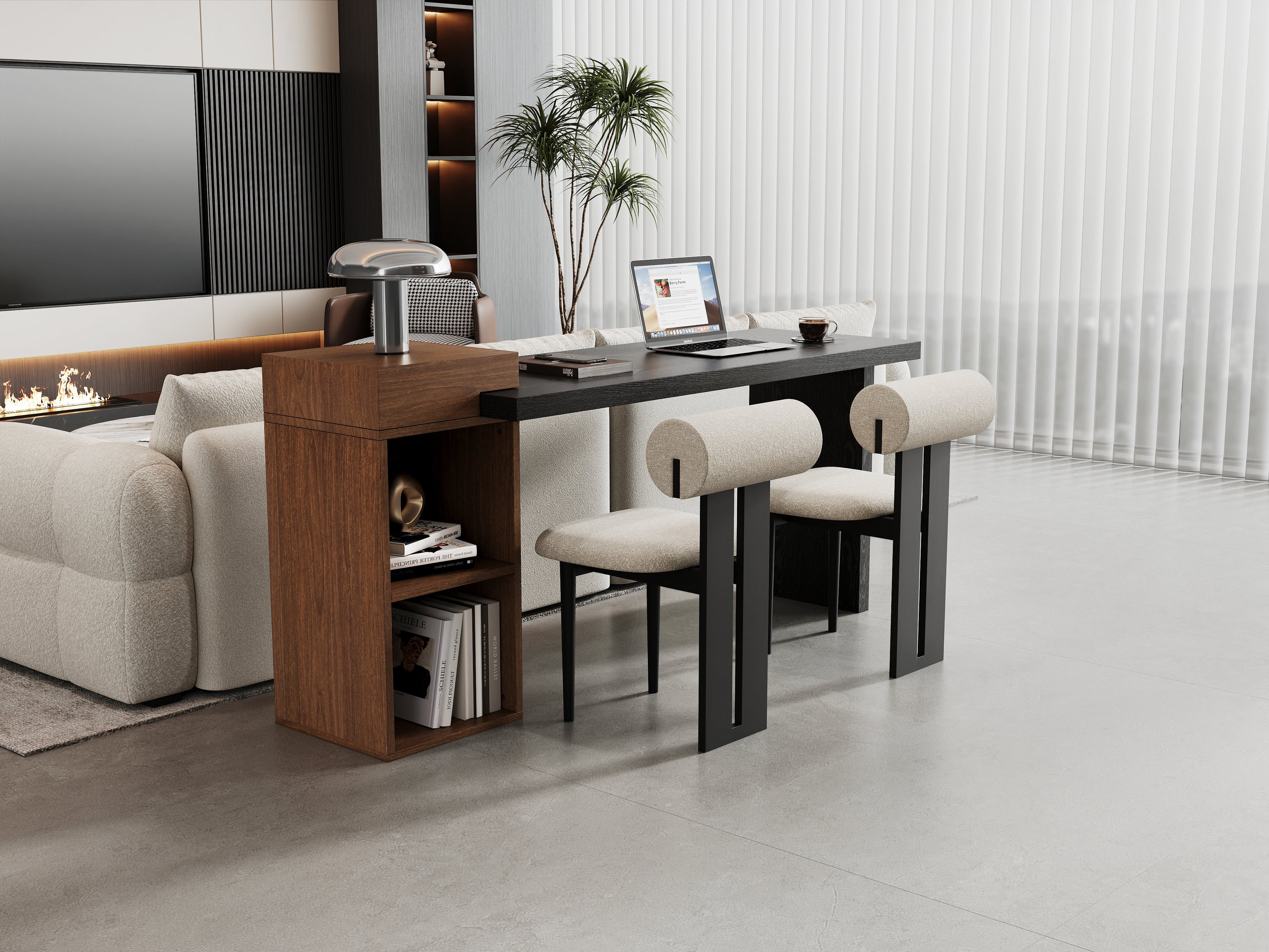 Modern Two-Tone Sofa Side Table
