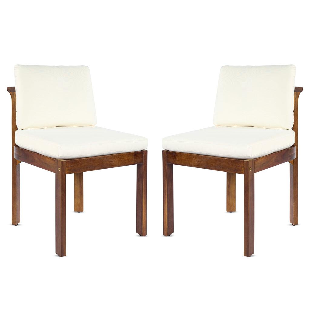 Acacia Wood Outdoor Dining Chair Set of 2
