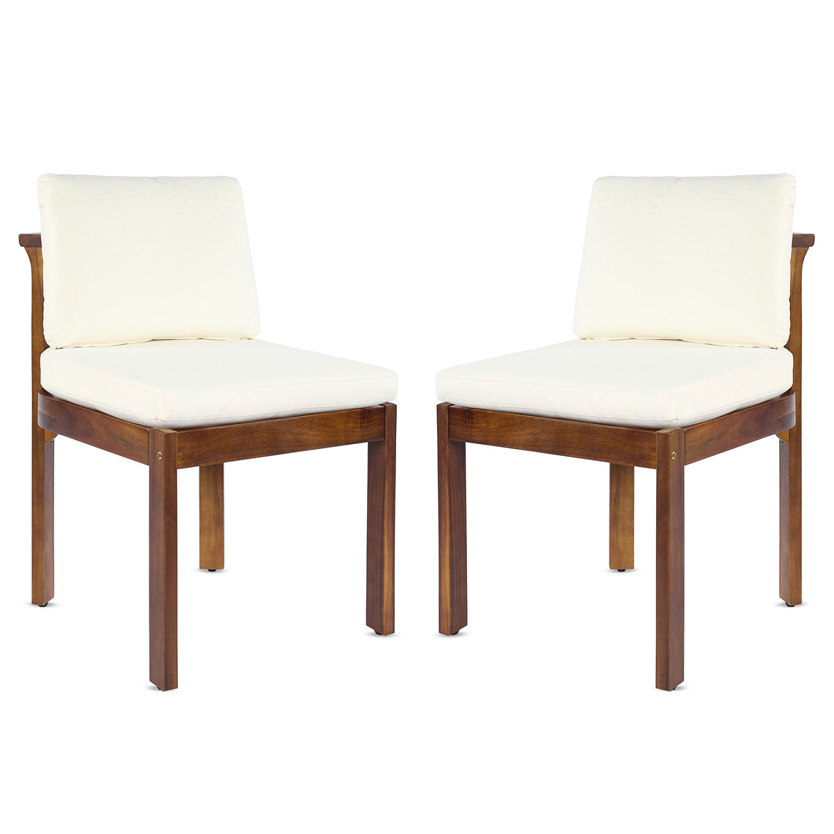 Acacia Wood Outdoor Dining Chair Set of 2