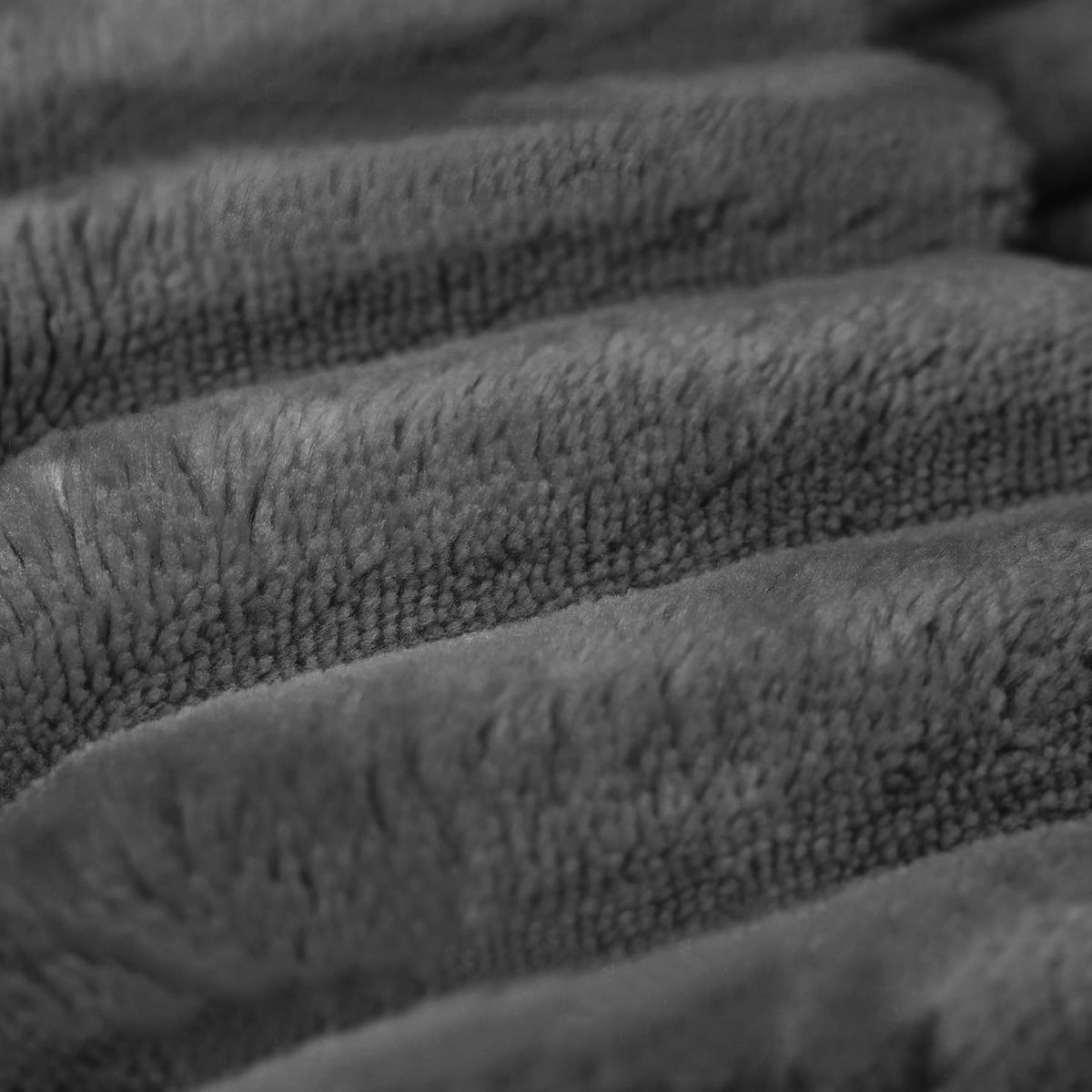Dark Grey Plush Corduroy Sofa Ottoman