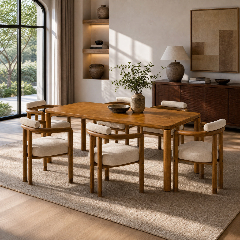 7-Piece Dining Table Set for 6, 70"
