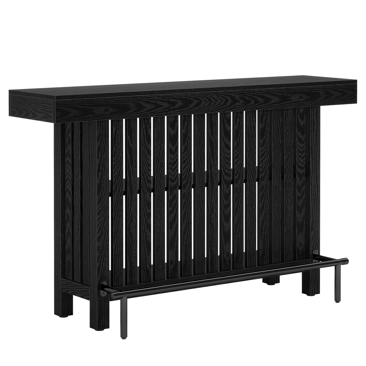 63" Modern Black Home Bar Unit