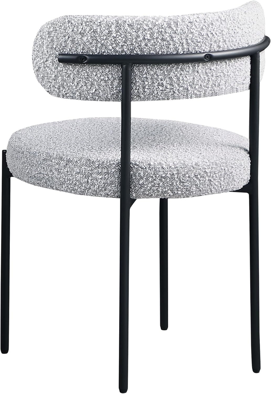 Contemporary Dining Chair Set of 2, Boucle Fabric Upholstered Kitchen Chair