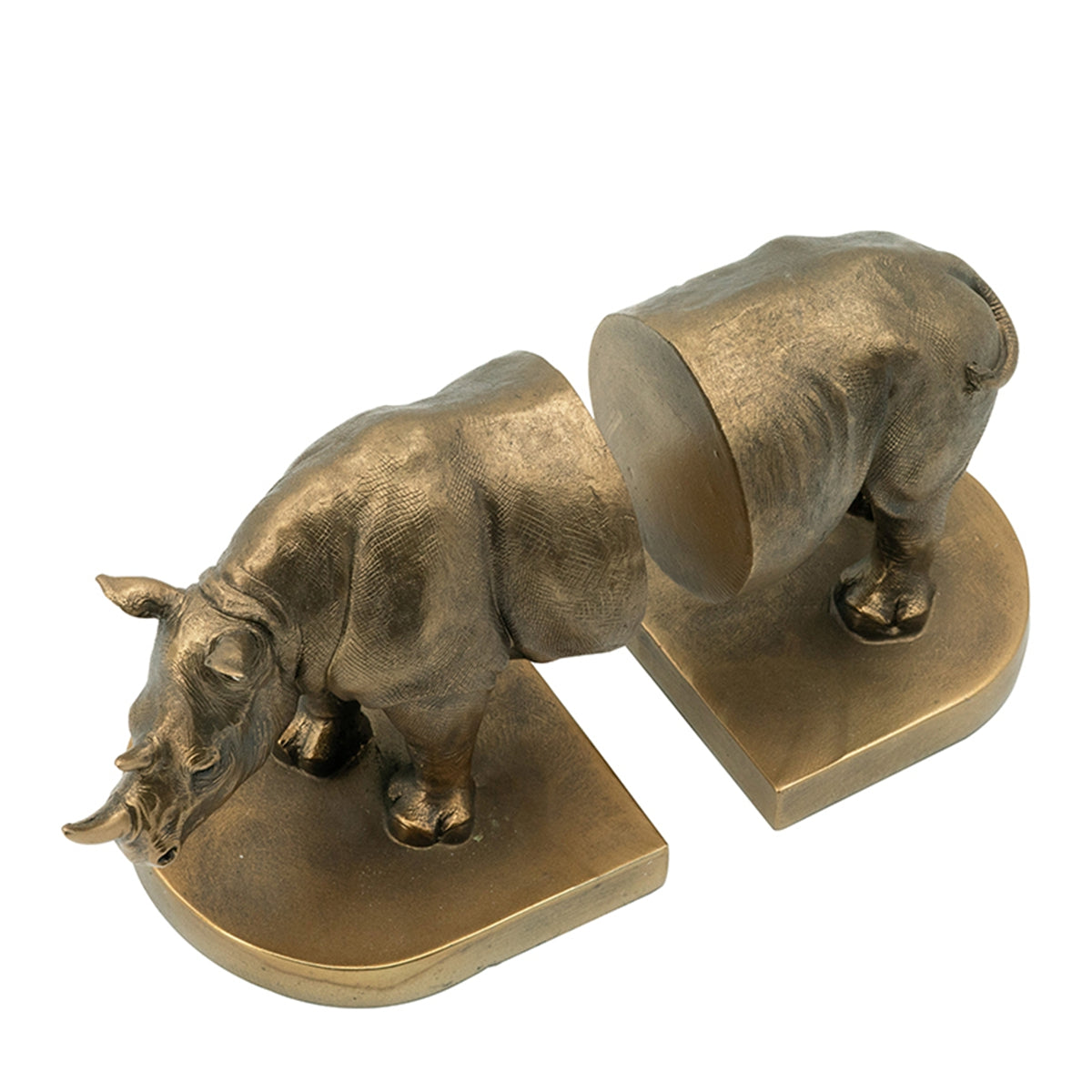 Rhino Bronze Bookends - Set of 2