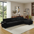 L-Shaped Corduroy Modular Sectional Sofa with Detachable Footrest