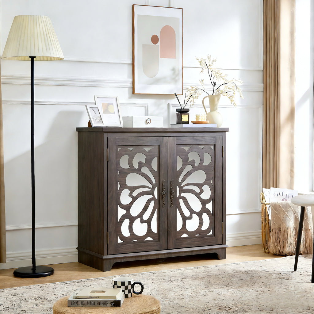 Elegant Sideboard with Mirrored Doors