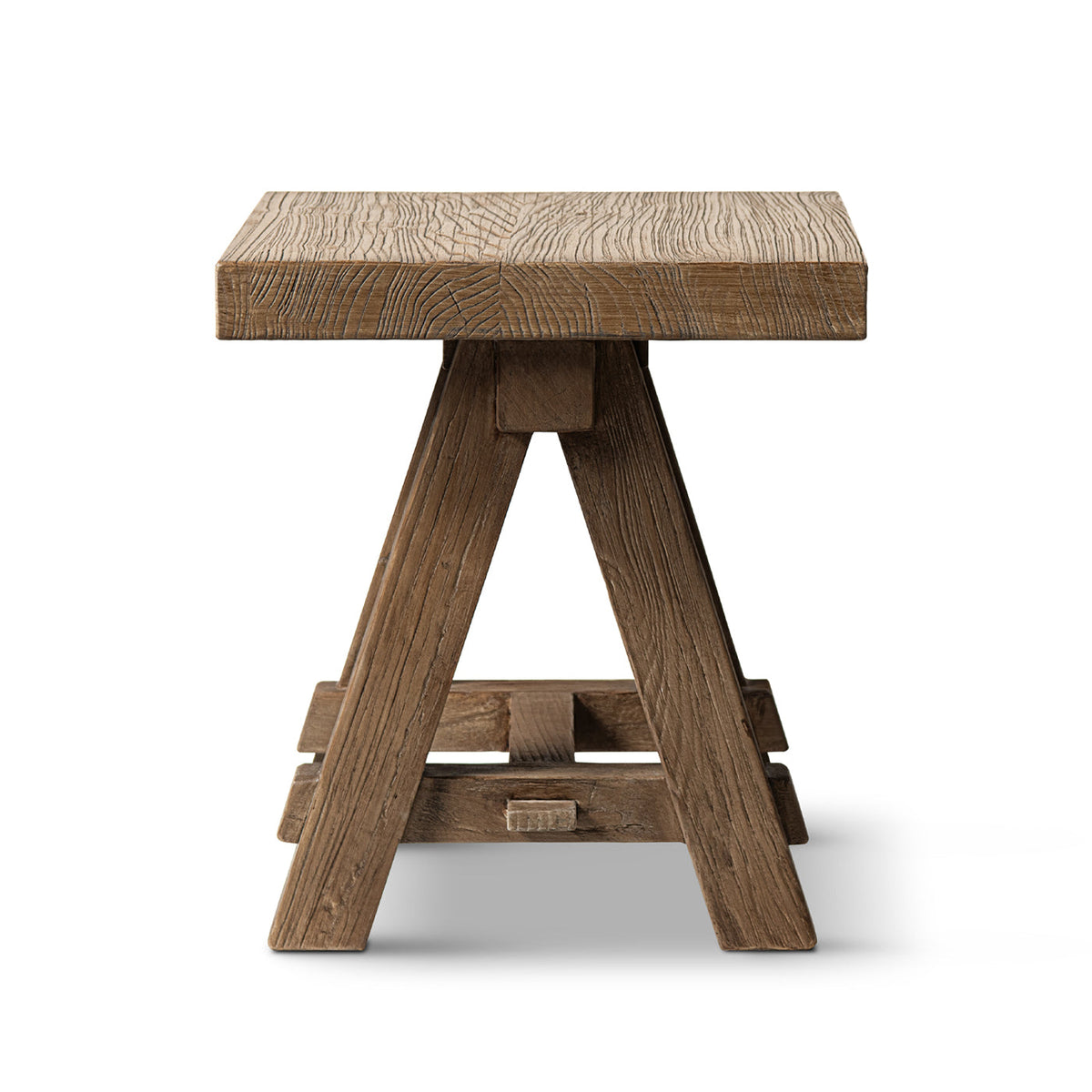 Hawthorne 18" Square Reclaimed Elm Trestle Side Table