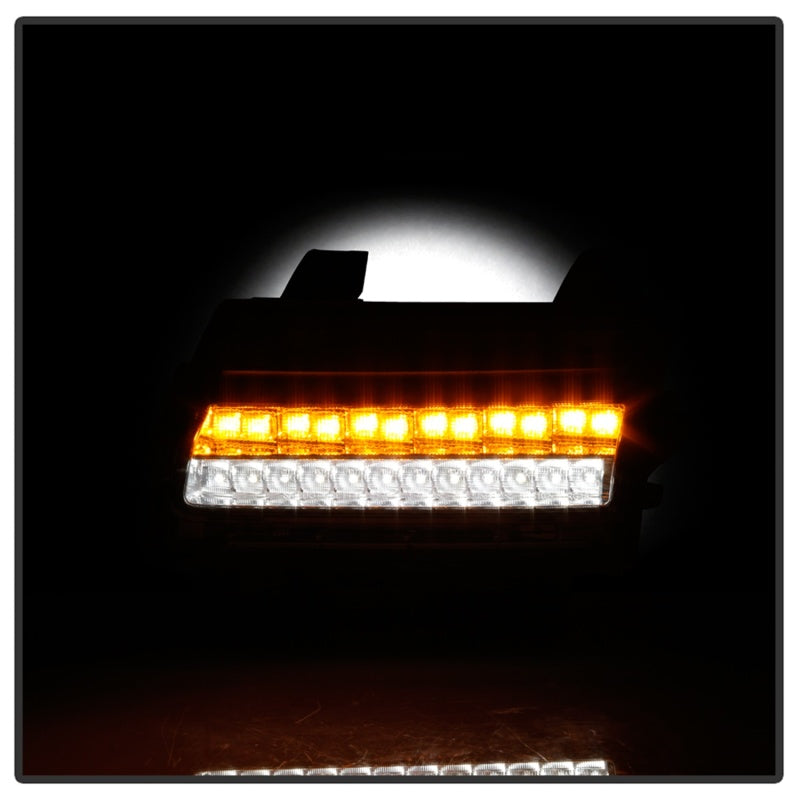 Spyder Jeep Wrangler 2018-2019 (Halogen Model Only) LED Front Bumper Lights - Seq. Signal - Chrome 5086778