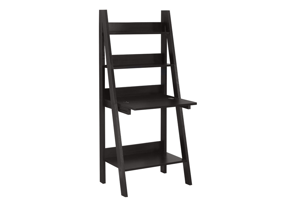 Leaning Computer Desk with Storage Shelves