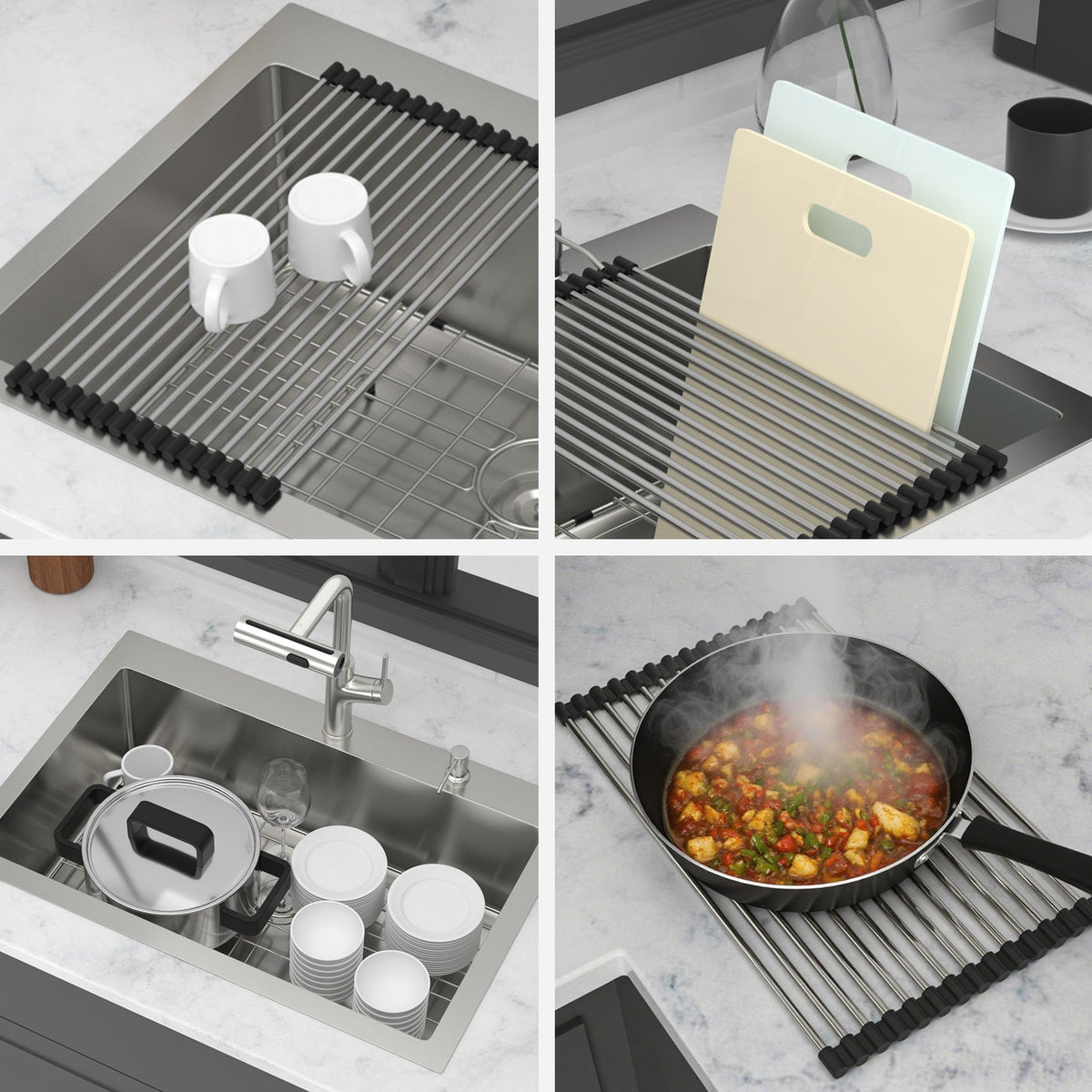 30" Drop-in Kitchen Sink with Pull-out Faucet and Soap Dispenser