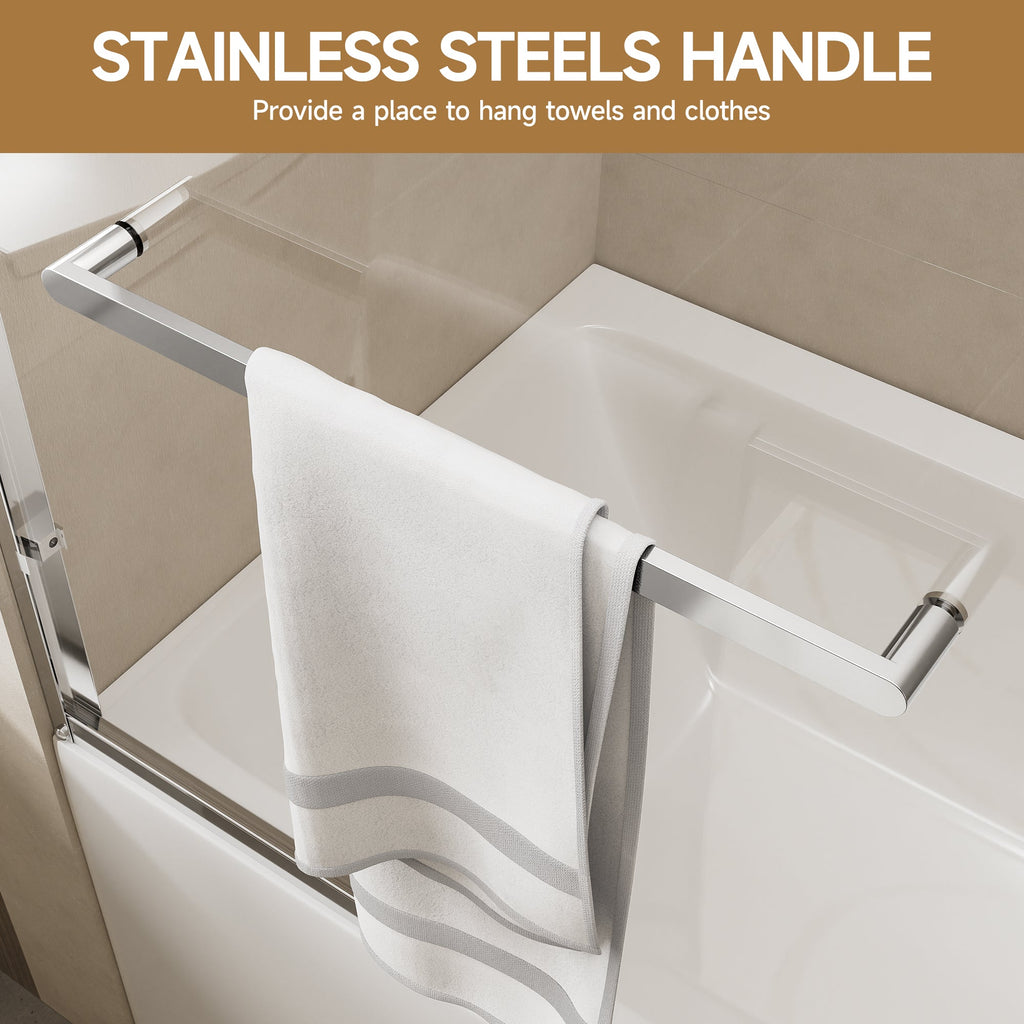 56"-60" W x 57" H Aluminum Frame Double Sliding Shower Door