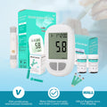 Portable Blood Glucose Meter Kit - Auto Coding, Fast 10s Results, Includes 50 Test Strips & 50 Lancets