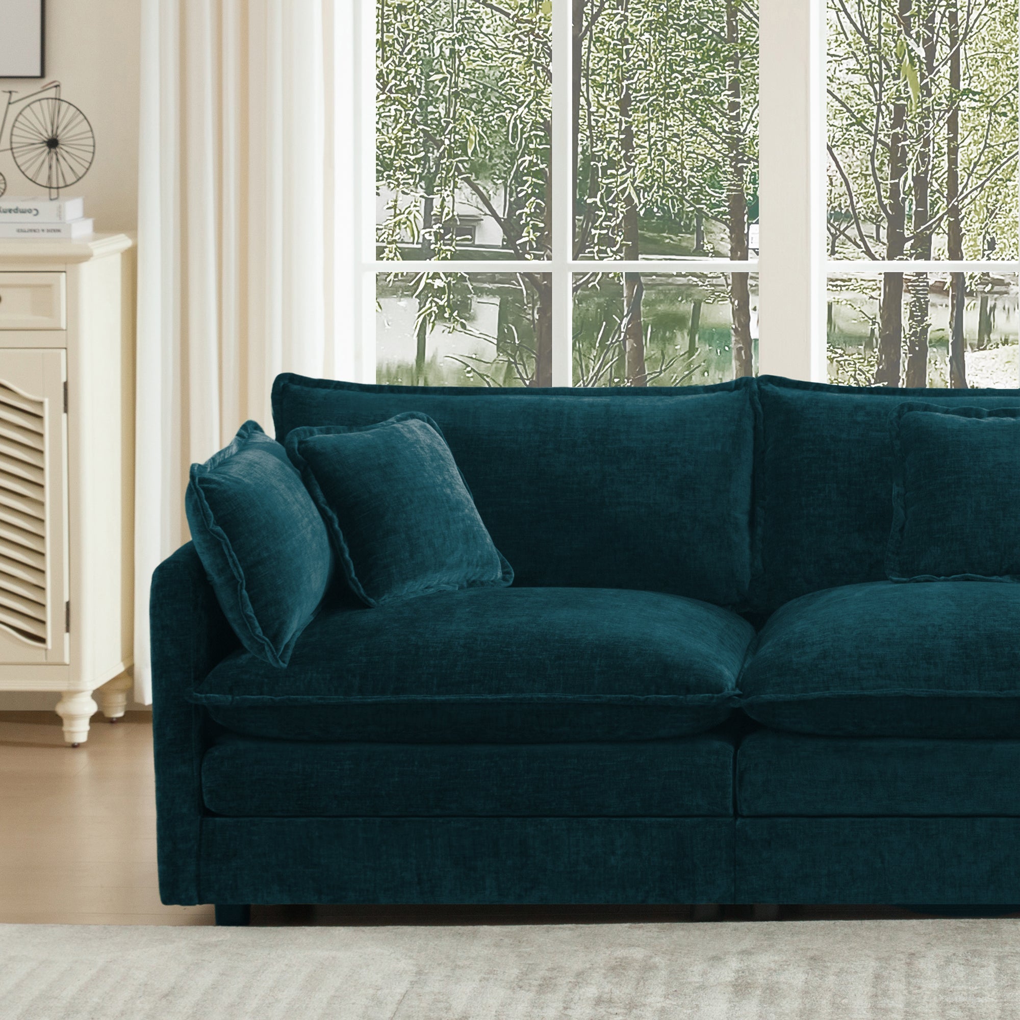 Modern Fabric Loveseat Sofa Couch for Living Room