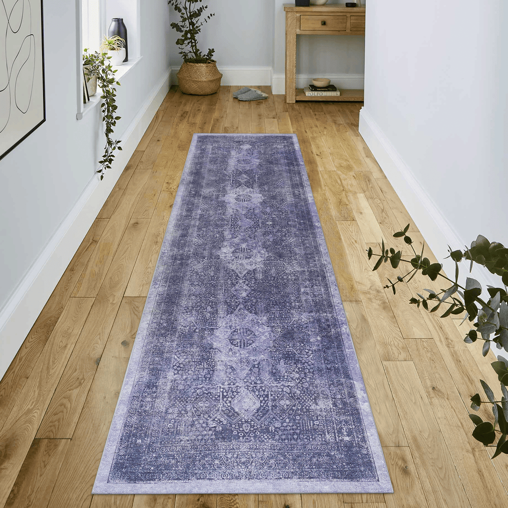 Maval Anthracite Washable Rug 2'6" x 10" Runner Rug