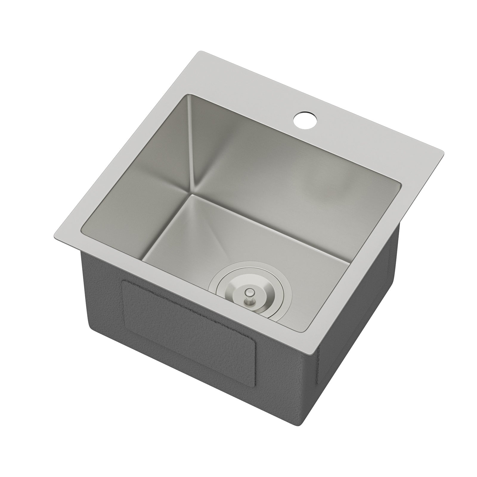 15" x 15" x 9" Stainless Steel Drop In Kitchen Sink