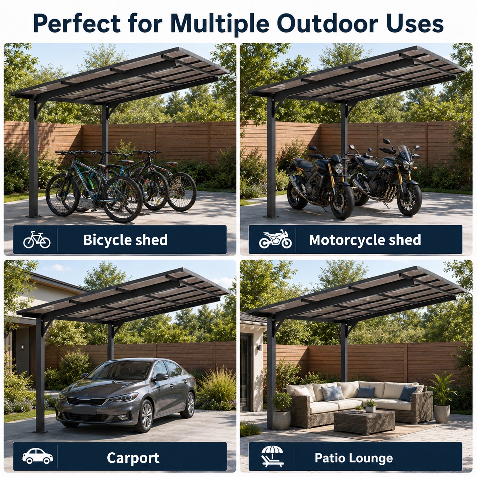 10x10FT PC Roof Carport