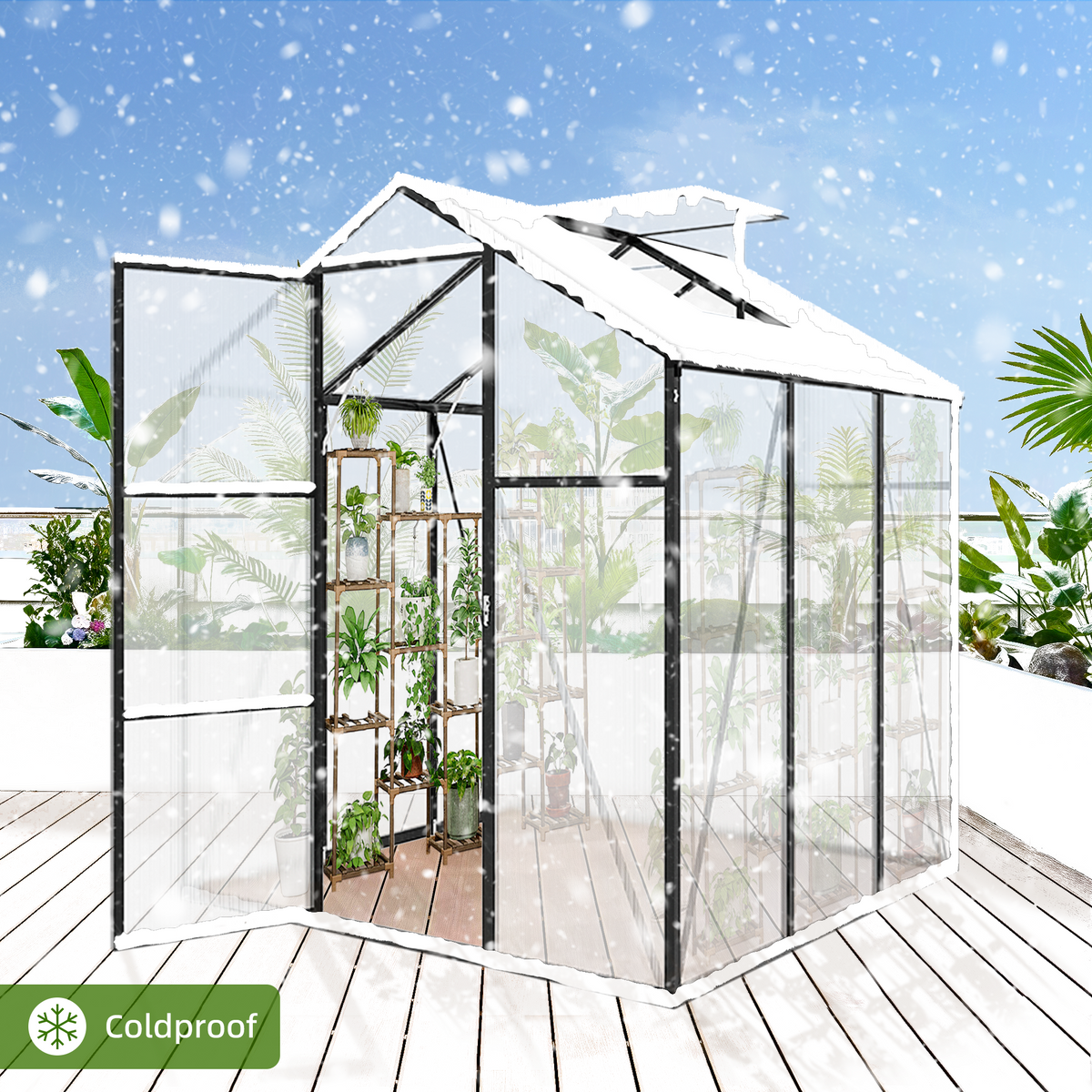 6x6FT Walk-in Outdoor Greenhouse