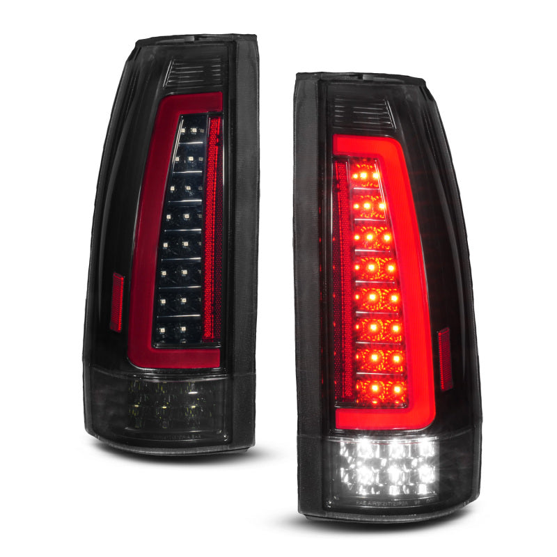 ANZO 88-99 Chevy/GMC C/K1500/2500/3500 Full LED Light Tube Taillights Black Housing Smoke Lens 311486
