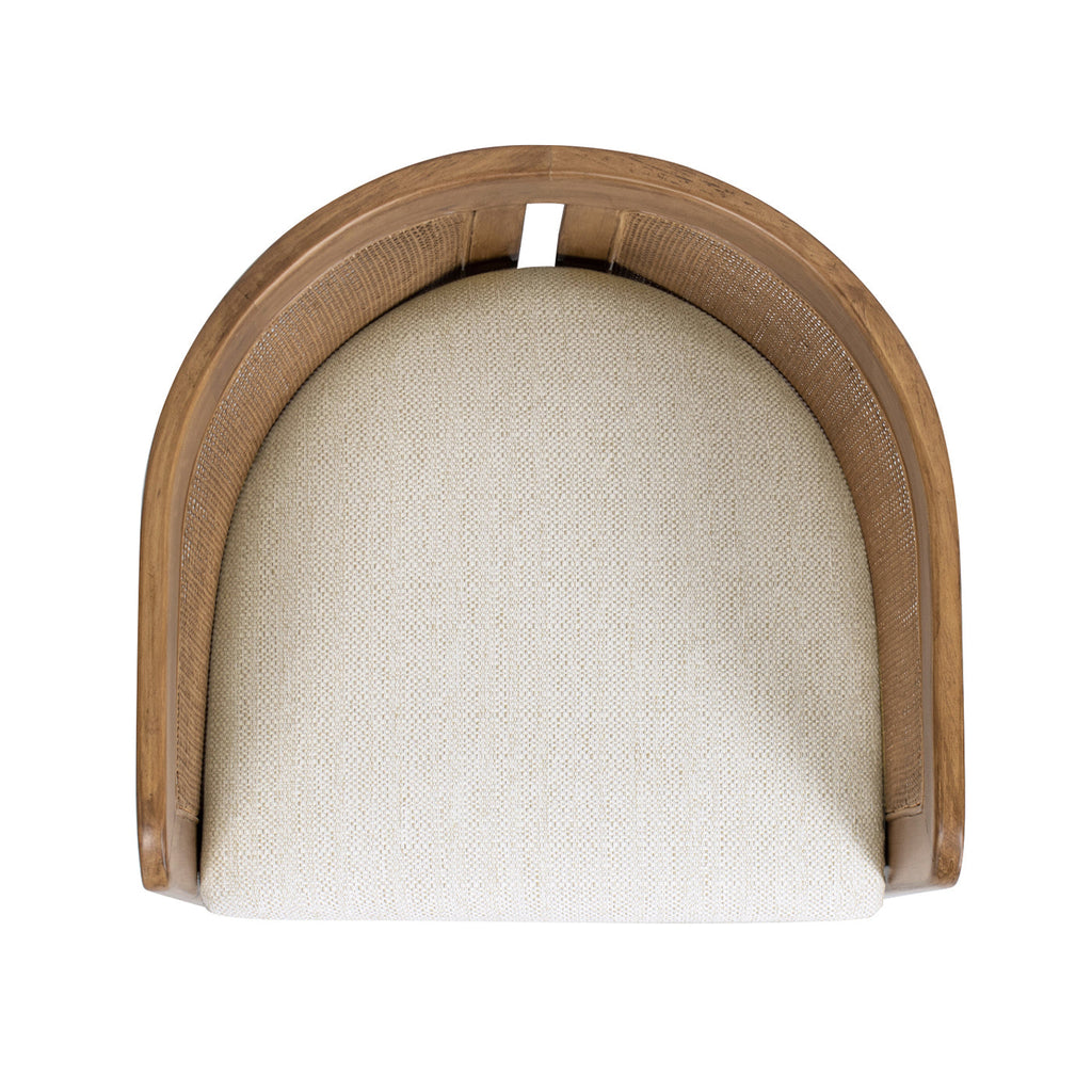 Lilith Curved Rattan Upholstered Dining Chair