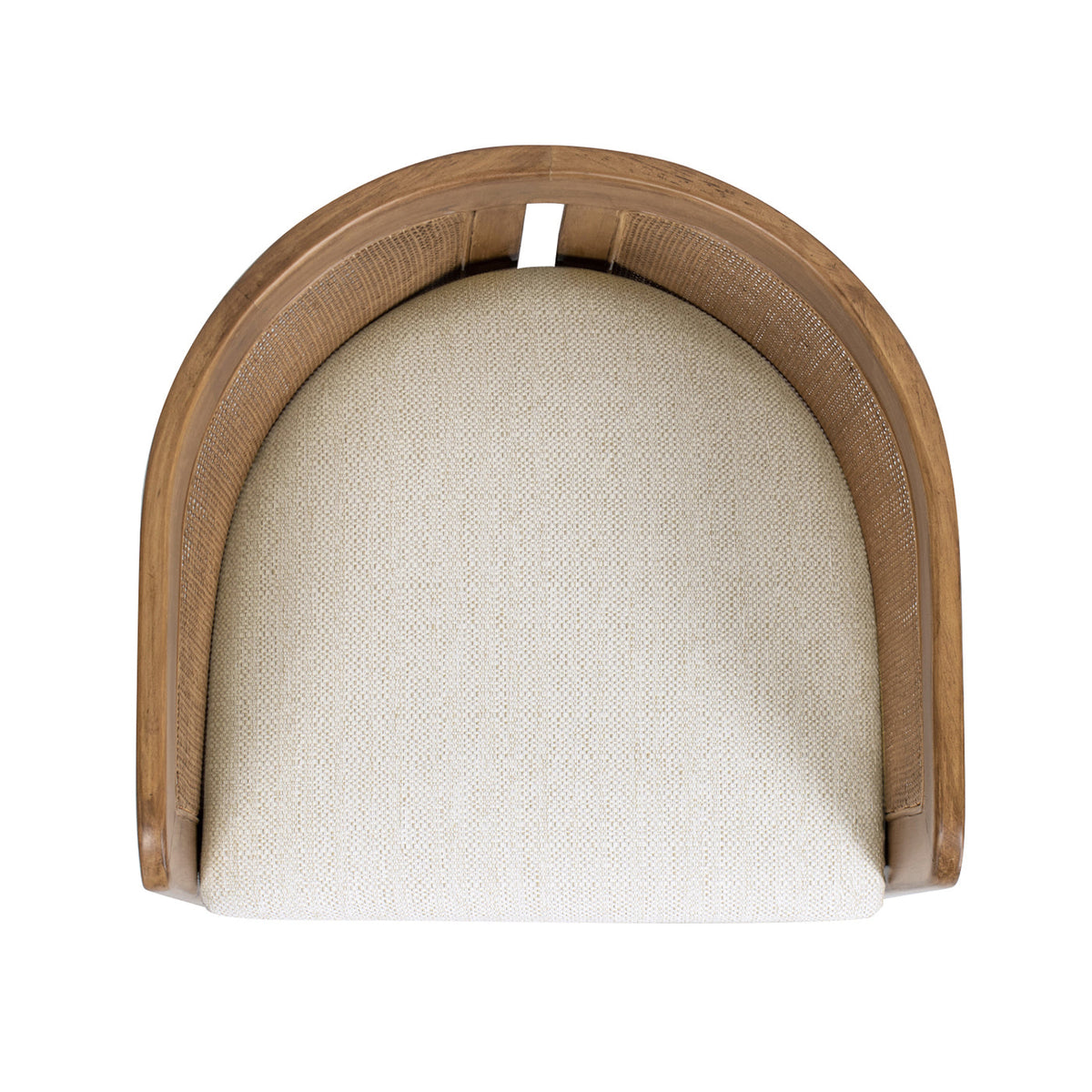 Lilith Curved Rattan Upholstered Dining Chair