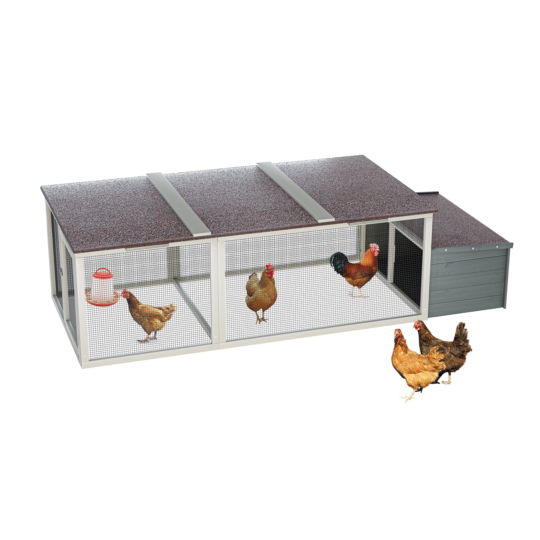 Large Wooden Chicken Coop with Nesting Box
