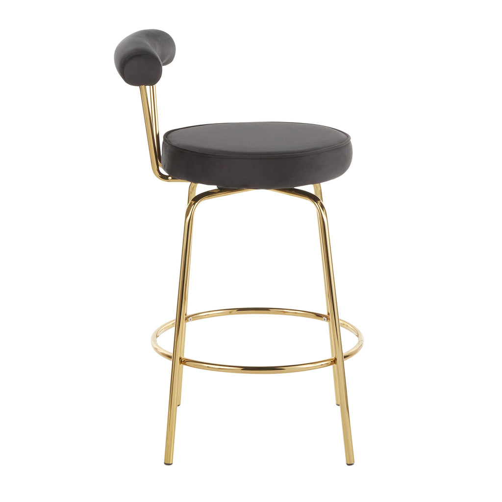 Counter Stool in Velvet